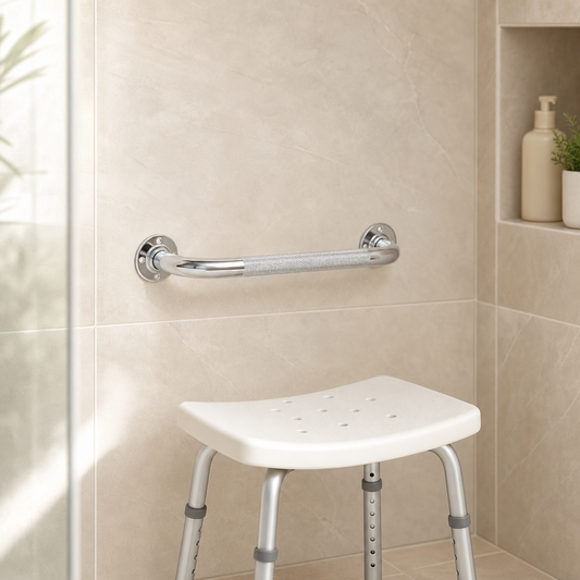 18" Chrome Grab Bar – Knurled Safety Support